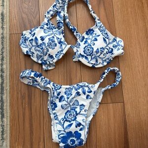 Blue and white bikini never worn
